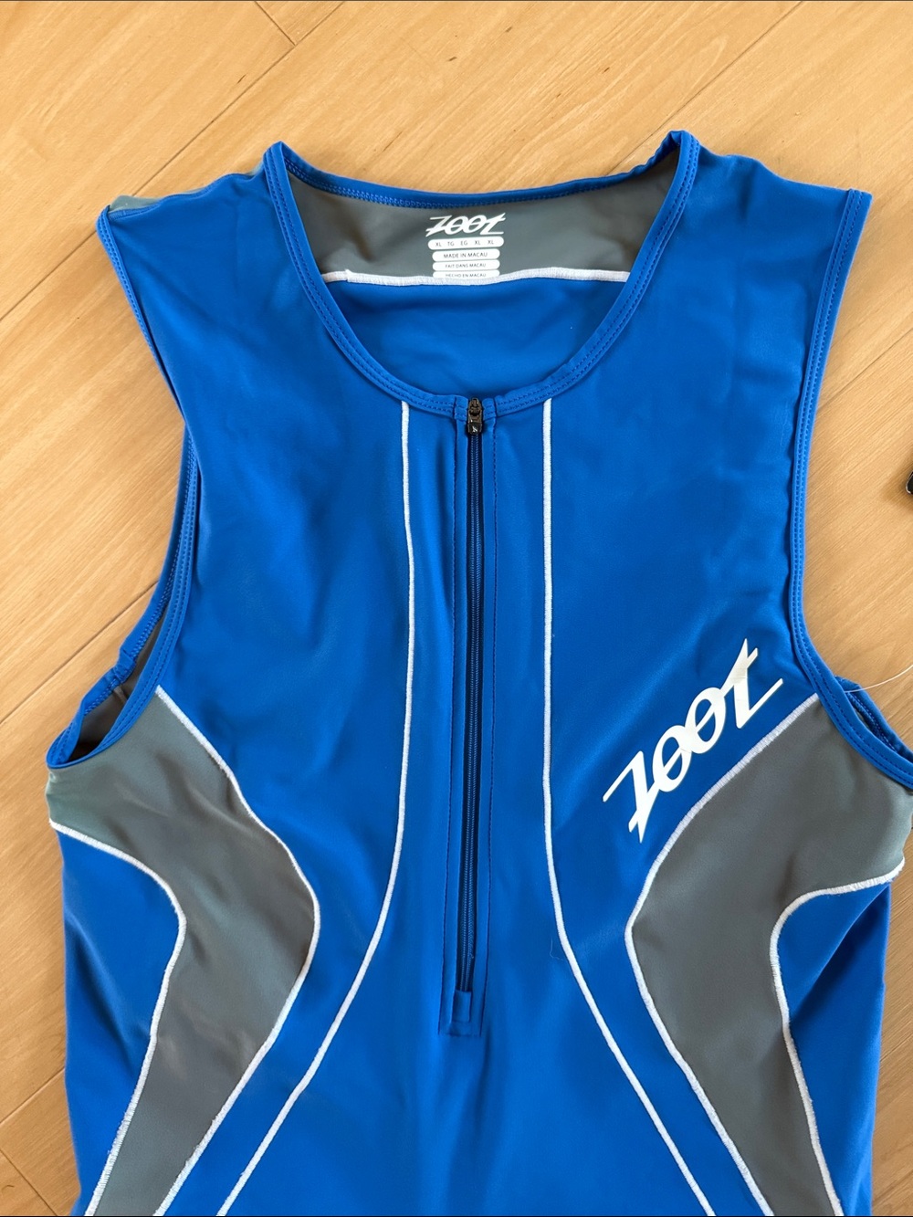 NWT ZOOT MENS CORE TRIATHLON SLEEVELESS RACE SUIT BLUE GRAY TRAINING RACE DAY XL - Picture 2 of 16